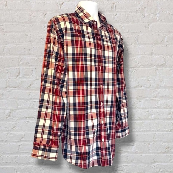 Mizzen+Main Leeward Antimicrobial Dress Shirt Men’s L Dark Red Plaid Performance - Picture 4 of 12